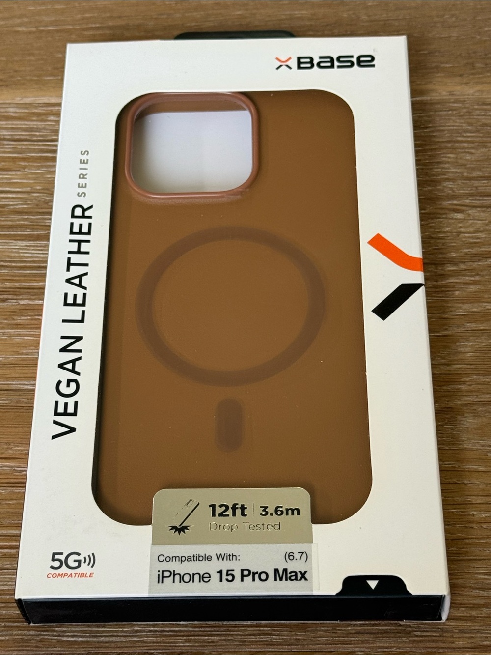 New xBase Vegan Leather MagSafe-Compatible iPhone 15 Pro Max or 6.7” Case Brown